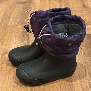 Kids Purple and Black Winter Boots